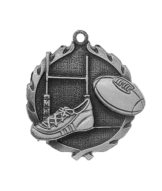 Rugby - Silver Medal 4.5cm Dia