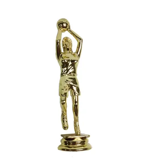 Bright gold female basketball figurine 127mm Tall