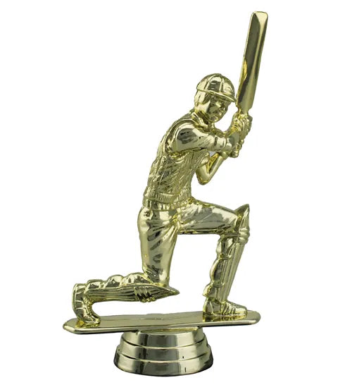 Gold cricket batsman figurine 140mm Tall