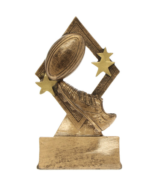 Rugby Ball & Boot Diamond Resin 13cm