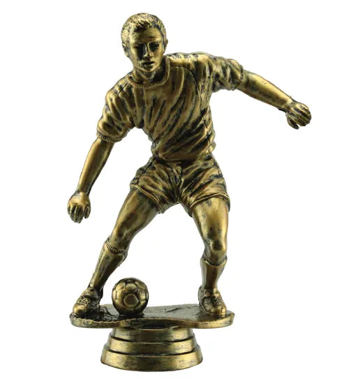 Antique gold male football figurine 125mm Tall