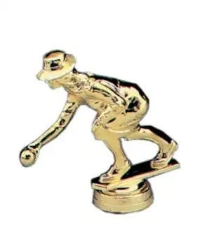 Female lawn bowls, gold plastic figurine 127mm Tall