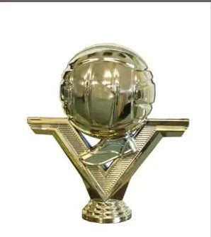 Bright gold netball and V, plastic figurine Tall