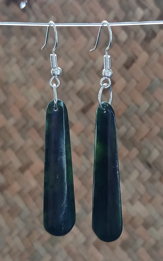 Greenstone Earrings-ED3 G/S DROP EARRINGS 23MM