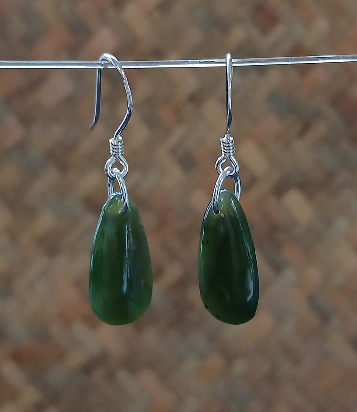 Greenstone Earrings-ED3 G/S DROP EARRINGS 23MM