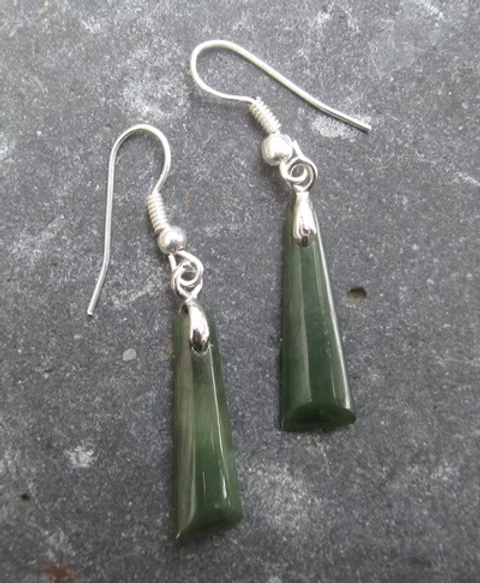 Greenstone Earrings-ED3 G/S DROP EARRINGS 23MM