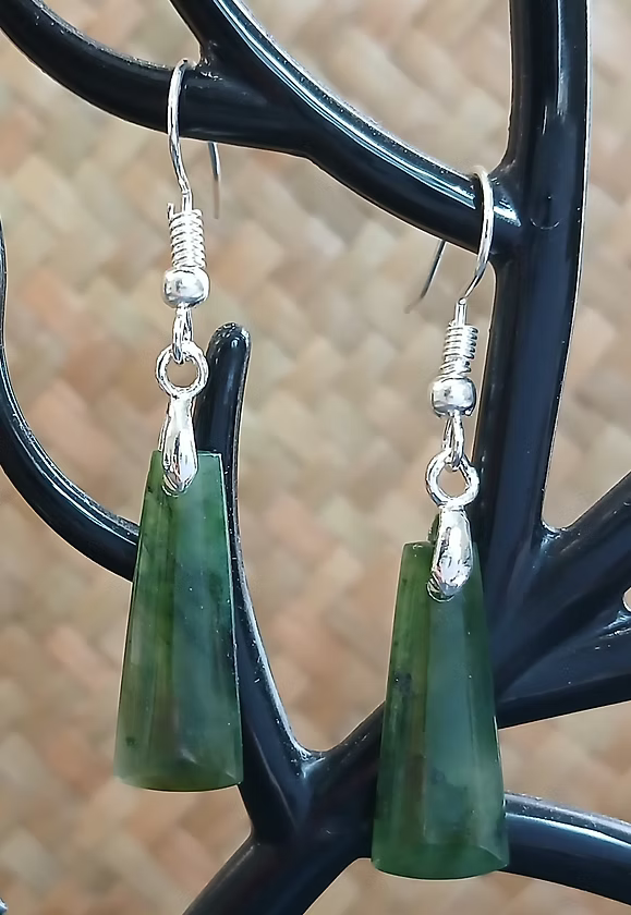 Greenstone Earrings-ED3 G/S DROP EARRINGS 23MM