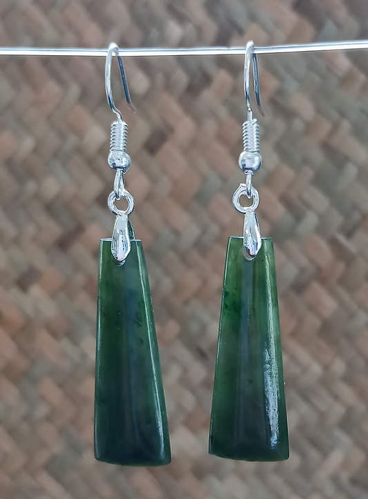 Greenstone Earrings-ED3 G/S DROP EARRINGS 23MM