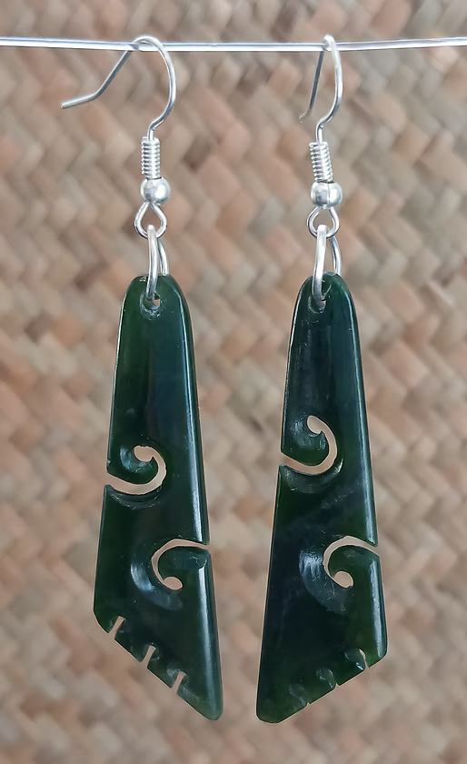 Greenstone Earrings-ED3 G/S DROP EARRINGS 23MM