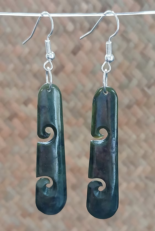 Greenstone Earrings-ED3 G/S DROP EARRINGS 23MM