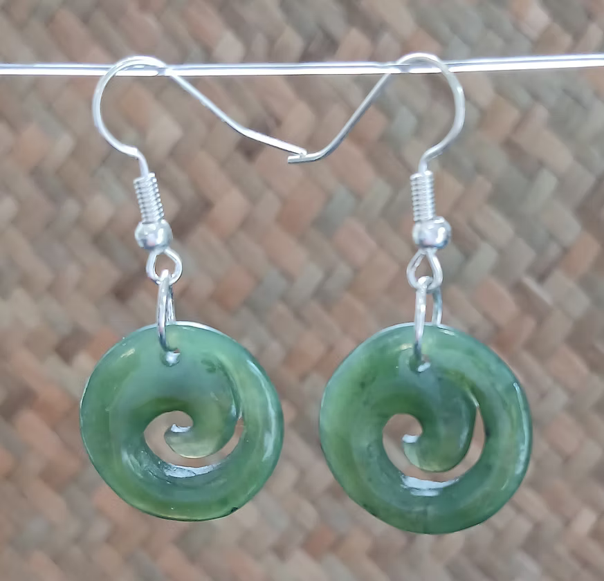 Greenstone Earrings-ED3 G/S DROP EARRINGS 23MM