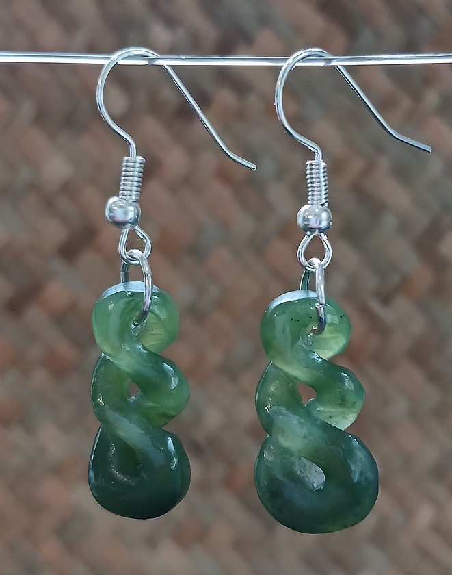 Greenstone Earrings-ED3 G/S DROP EARRINGS 23MM