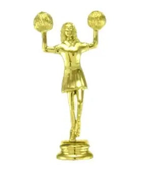 Gold female cheerleader figurine 140mm Tall