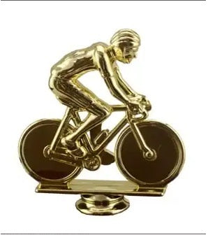 Bright gold cycling figurine 125mm Tall