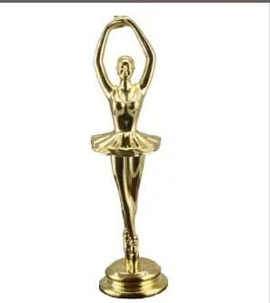 Gold female ballerina figurine. 140mm Tall