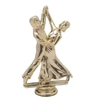 Gold ballroom dancing couple figurine 140mm Tall