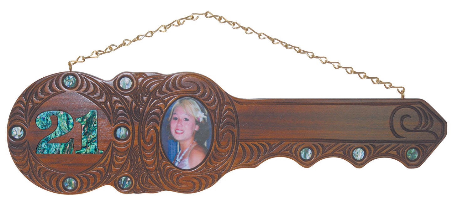 21st Key Maori Design with photo frame