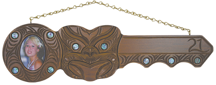 Mask with photo frame and carved 21