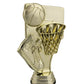 Gold basketball boot and net, plastic figurine Can be rotated to insert a 25mm dia. image/logo  120mm Tall