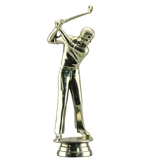 Male golf player, gold figurine 160mm Tall