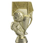 Football boot and trophy, gold plastic figurine Can be rotated to insert a 25mm dia. image/logo  120mm Tall