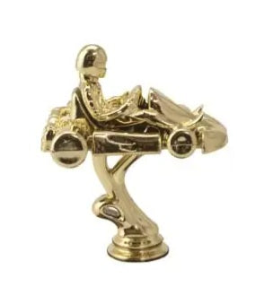 Gold go-kart plastic figurine  125mm Tall