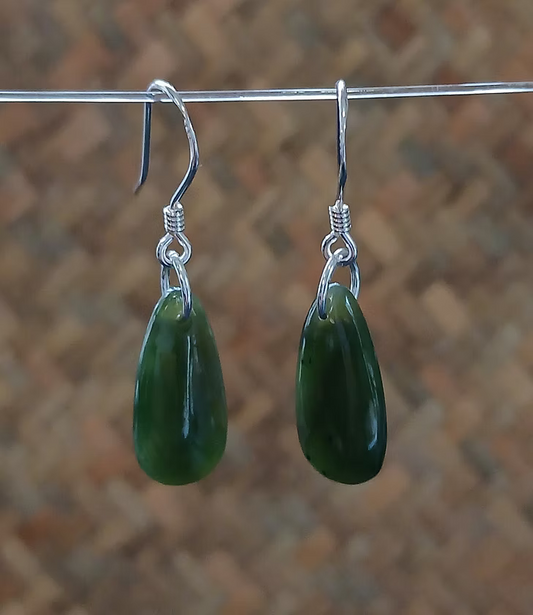 Greenstone Earrings-ED3 G/S DROP EARRINGS 23MM