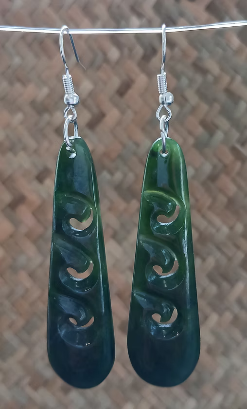 Greenstone Earrings-ED3 G/S DROP EARRINGS 23MM