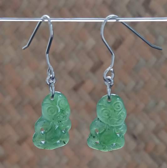 Greenstone Earrings-ED3 G/S DROP EARRINGS 23MM