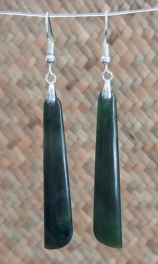 Greenstone Earrings-ED3 G/S DROP EARRINGS 23MM