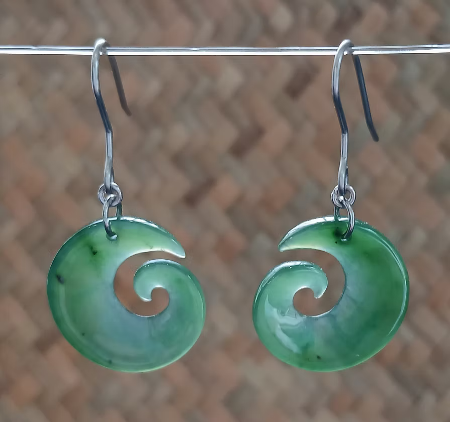 Greenstone Earrings-ED3 G/S DROP EARRINGS 23MM