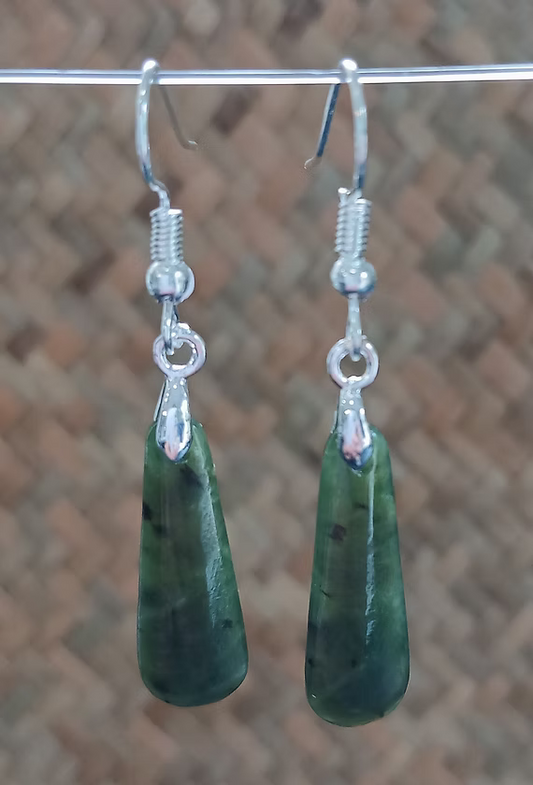 Greenstone Earrings-ED3 G/S DROP EARRINGS 23MM