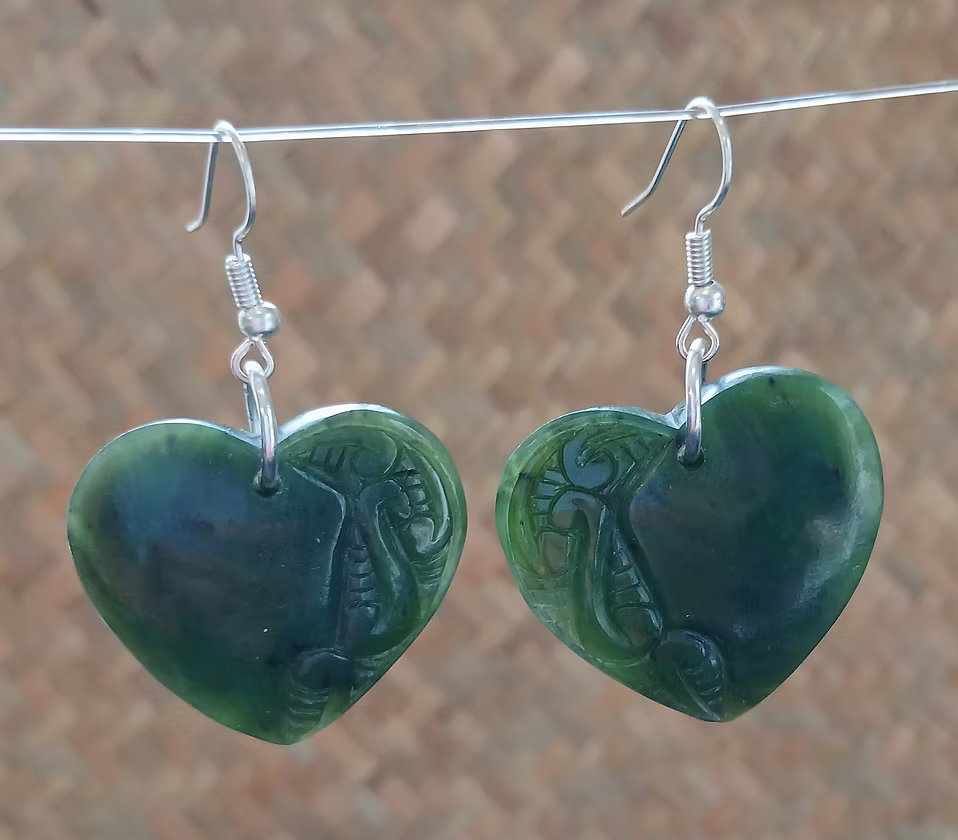 Greenstone Earrings-ED3 G/S DROP EARRINGS 23MM